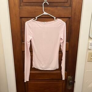 Garage Cozy Boatneck Long Sleeve Top Light Pink sz TP/XS NWT's Women's